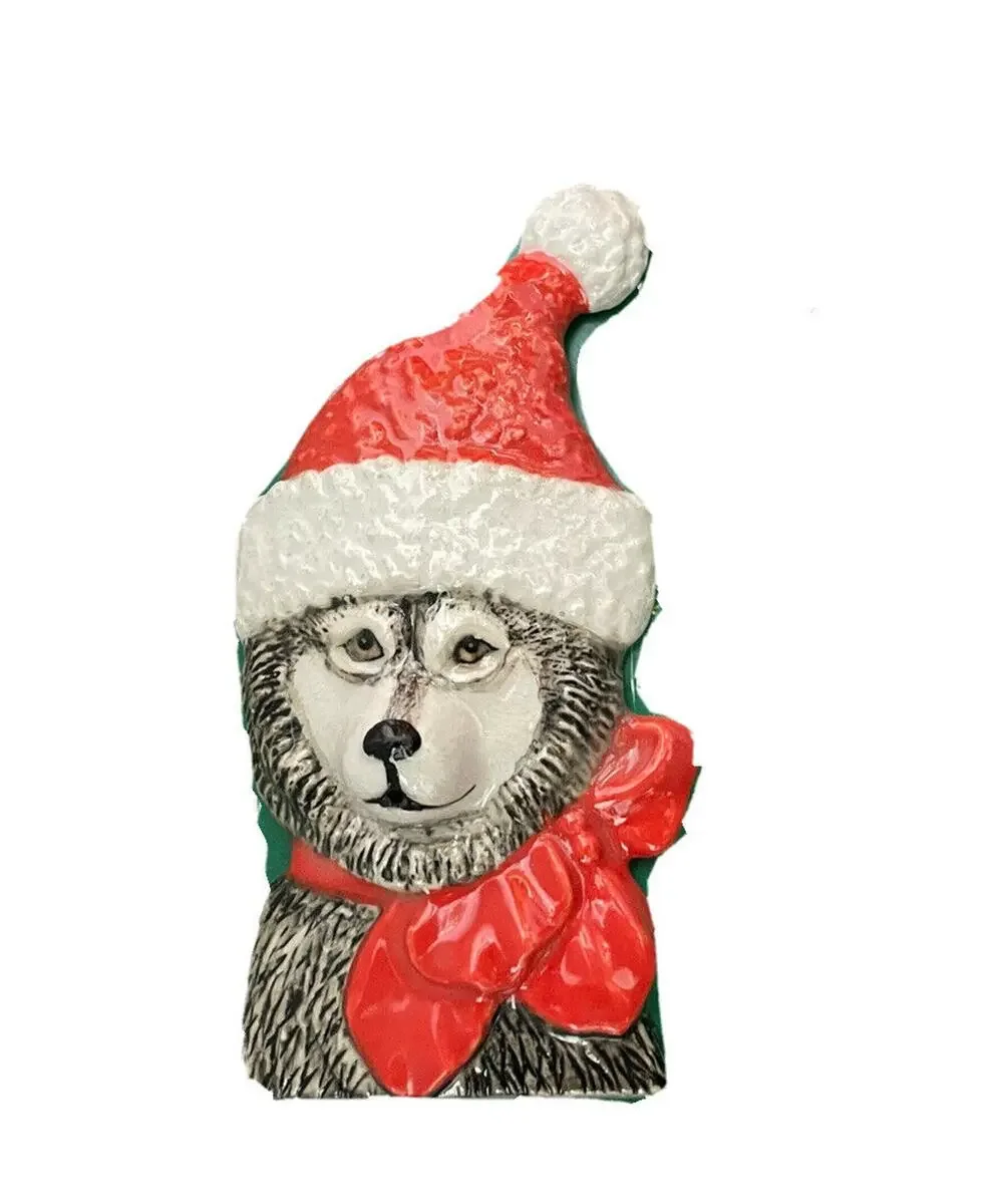 jon van zyle alaska santa dog husky christmas ornament